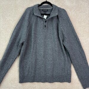 NWT BANANA REPUBLIC Wool Sweater Men's XL Tall Grey Pullover Classic Preppy